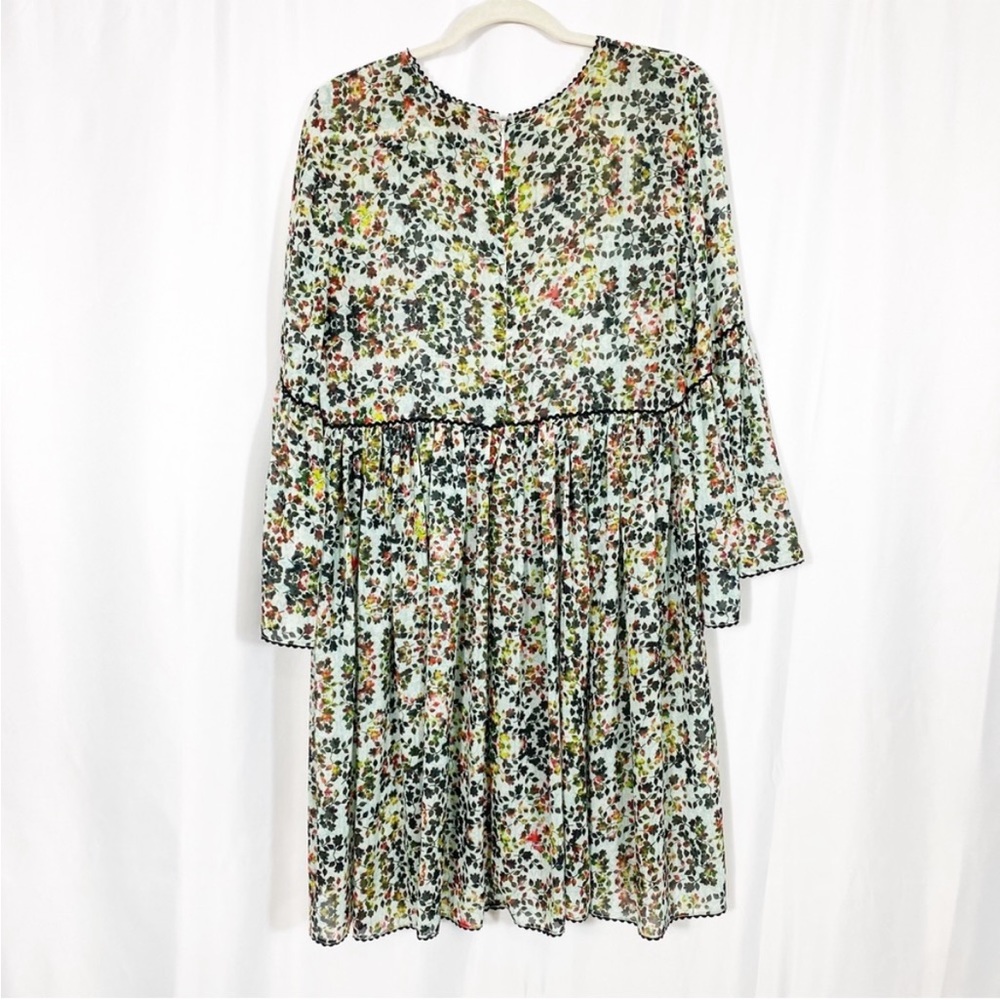 Anthropologie Bhanuni Green Bell Sleeve Sundress With Slip - Picture 4 of 8